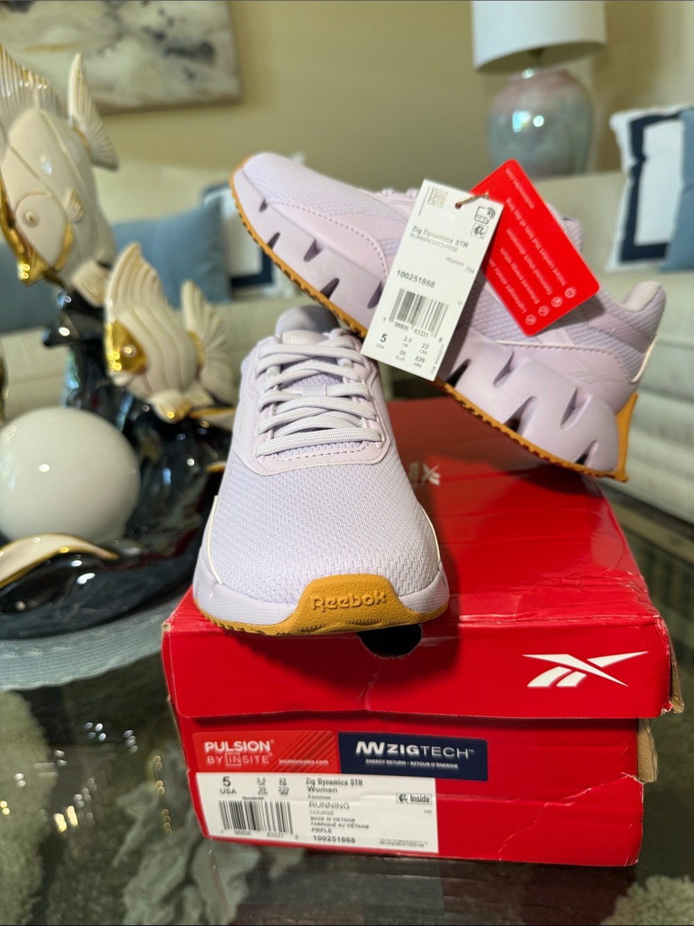 Reebok Women’s Lavender Pulsion ZigTech Sneakers
